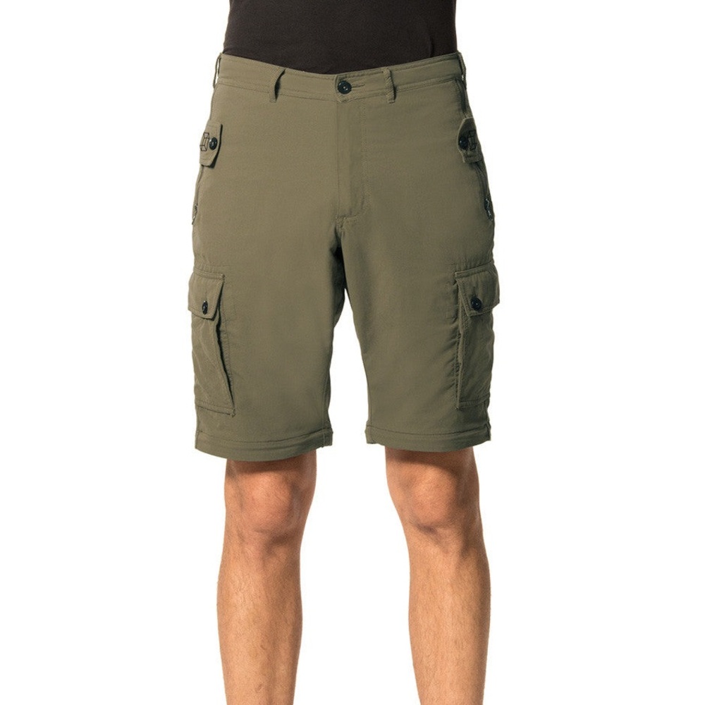Clothing arts olive green Cargo pick pocket proof adventure travel shorts